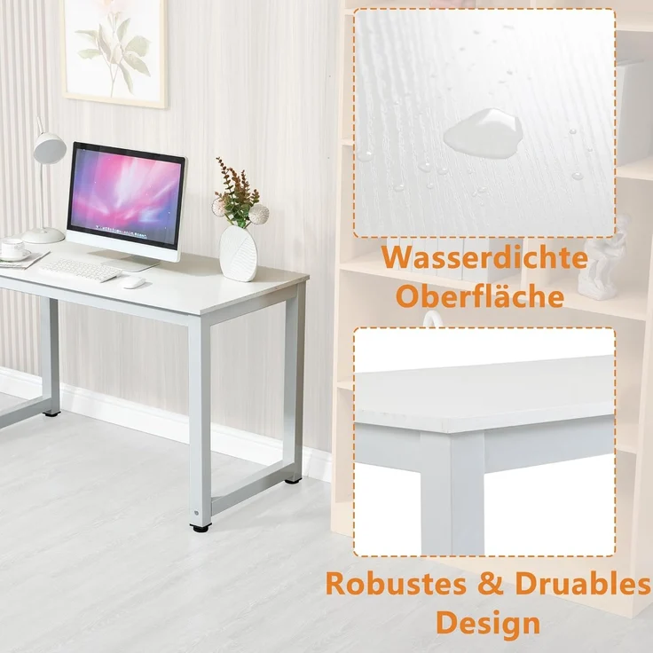 Thanaddo Arbeitstisch 60 x 120 cm Schreibtisch, Kleiner Computertisch, Bürotisch für Büro – Bild 4