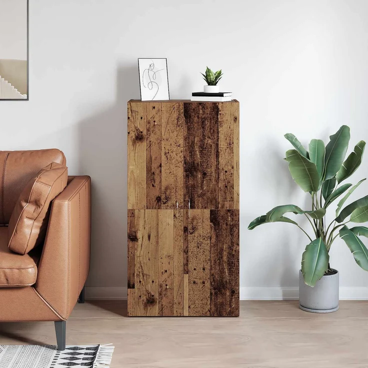 vidaXL Büroschrank Altholz 60 x 32 x 115 cm Holzwerkstoff 879636 – Bild 4