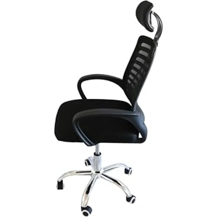 Kynast Bürostuhl mit Kopfstütze und Armlehnen, Textilgewebe Schwarz, 110 x 61 x 59 cm – Bild 4