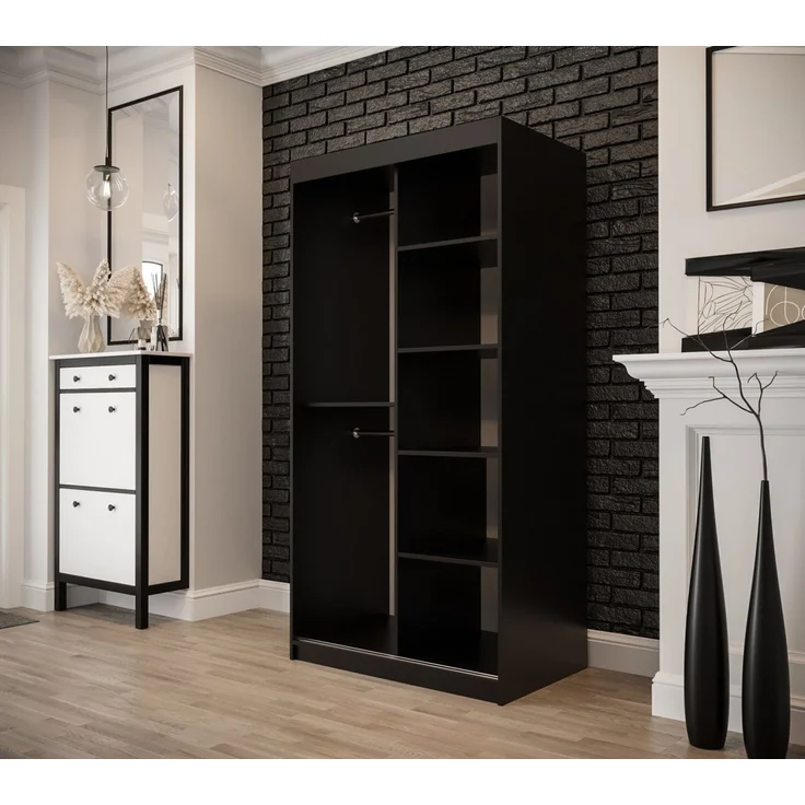 ABIKS MÖBEL Schwebetürenschrank OLD STYLE T2 Schlafzimmerschrank mit Spiegeln, Kleiderstange, Regalen – Bild 2