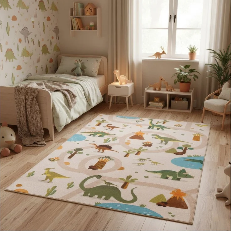 Carpettex Kinderteppich Bunte Dino Welt, Rechteckig, Höhe: 8 mm – Bild 5