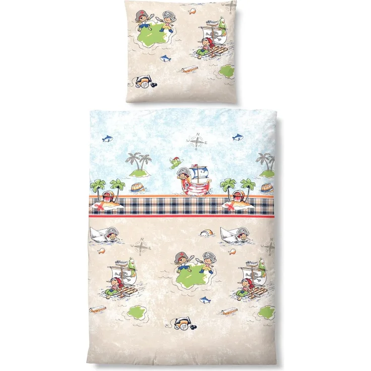 Biberna Linon Kinderbettwäsche 100x135/40x60 cm