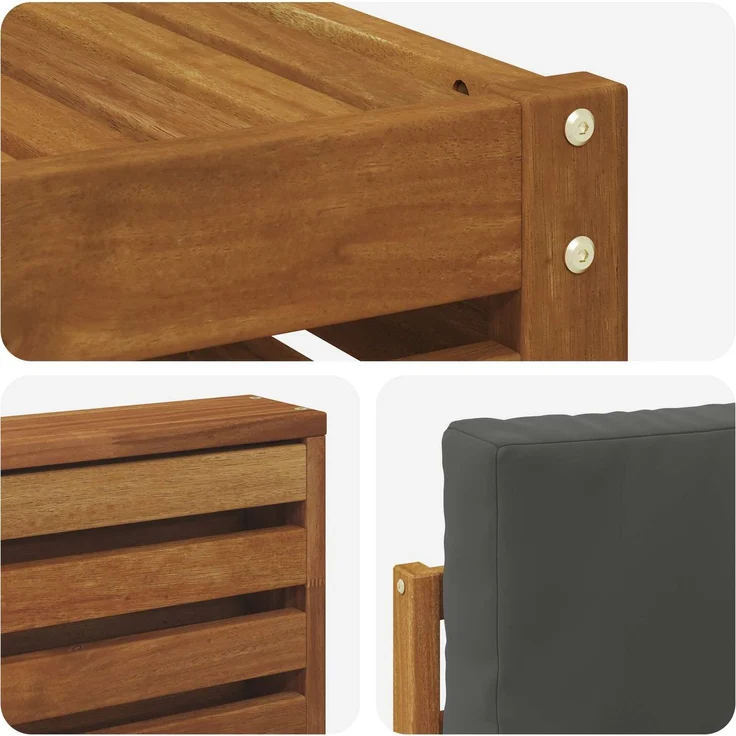 vidaXL Outdoor-Sofagarnitur 7 stk. 5-Sitzer Natur und Anthrazit 3375137 – Bild 8