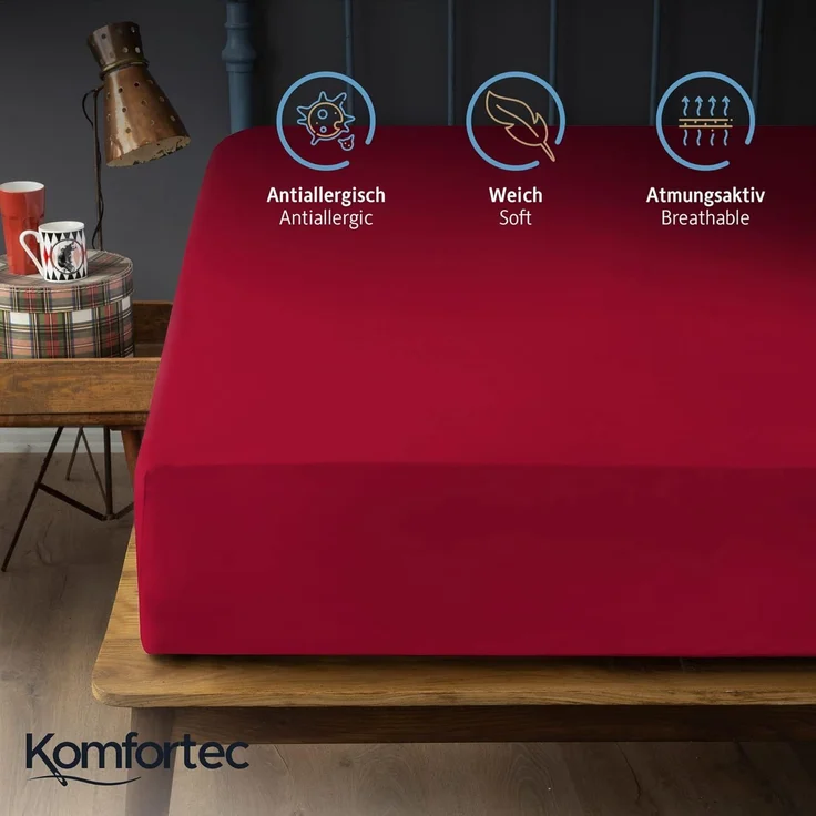 Komfortec Spannbettlaken Boxspringbett bis 15cm - 30cm Matratzenhöhe, Mikrofaser, Gummizug: Rundum, (2 Stück) – Bild 3