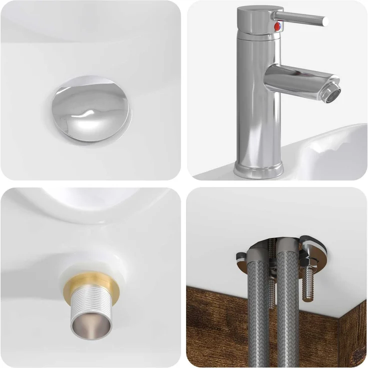 vidaXL Badezimmerschrank-Set 2 stk. Geräucherte Eiche 3404059 – Bild 8