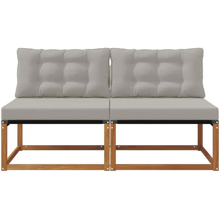 vidaXL 2 stk. Outdoor Mittelsofa Massivholz Akazie Natur 900642 – Bild 4