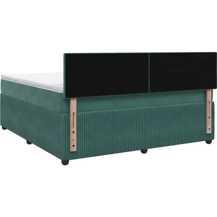 vidaXL Boxspringbett mit Matratze Dunkelgrün 140 x 190 cm Samt 3451670 – Bild 8