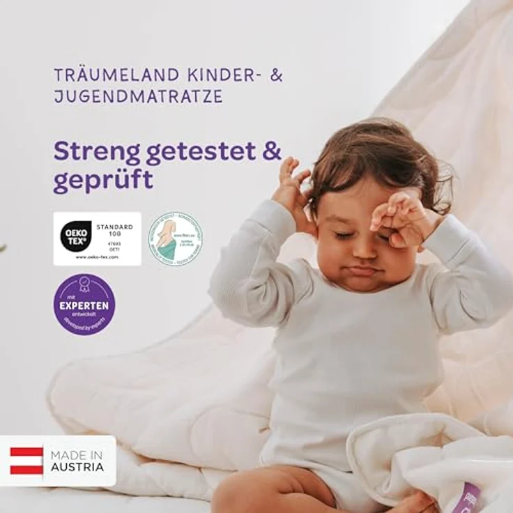 Träumeland - Matratze für Kinder & Jugendliche 90x200 cm | Duo Sleep Basic - Optimale Härtegrad - Oeko-TEX Zertifiziert & hygienisch Dank waschbarem Bezug (90 x 200 x 12) – Bild 12
