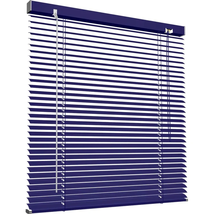 Victoria M. Aluminium Jalousie 100x130 cm, blau, Jalousie ohne Bohren, inkl. Klemmclips