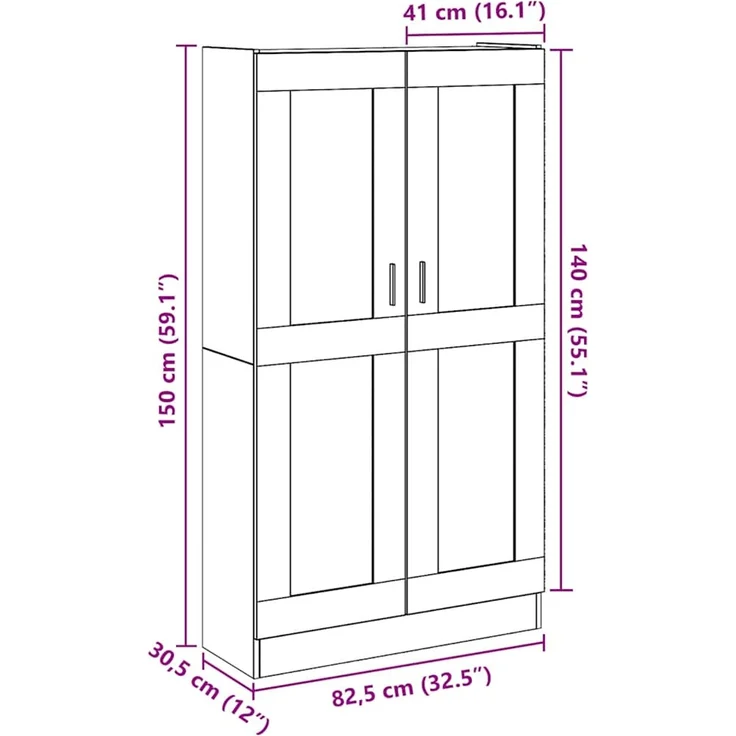 vidaXL Highboard Artisan-Eiche 82,5 x 30,5 x 150 cm Holzwerkstoff 3318719 – Bild 9