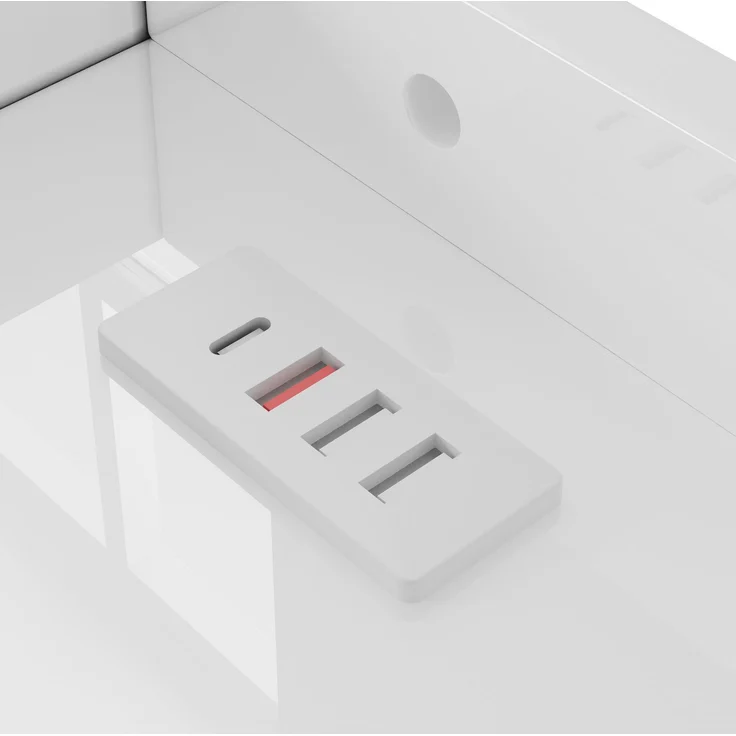 CHICFURN Bett aus MDF Weiß 140x200 cm als Schrankbett mit Schubladen und LED-Beleuchtung – Bild 9