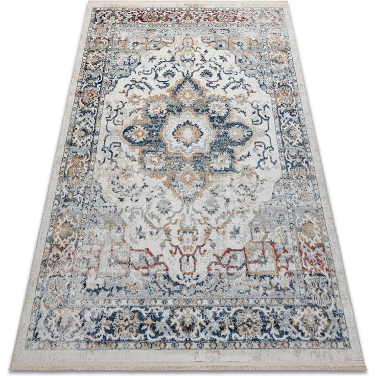 rugsX Distin Vintage-Teppich, Blau, Rechteckig 80x150 cm, Kurzflorteppich aus Polypropylen und Polyester, 320.000 Punkte/m2