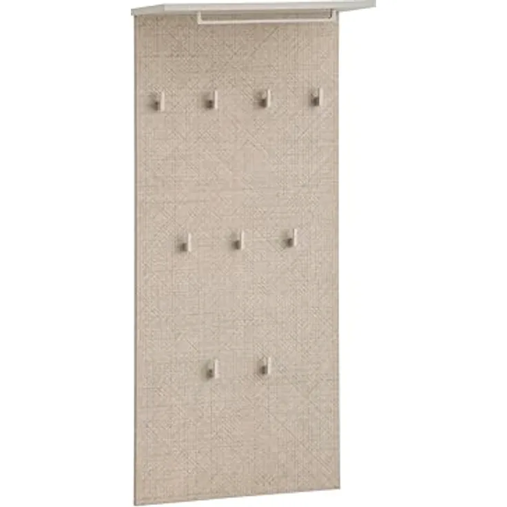 MID.YOU Garderobenpaneel, Beige, Holzwerkstoff, 50x110.6x20.9 cm, mit Hutablage, Kleiderstange und Aufhängemöglichkeiten