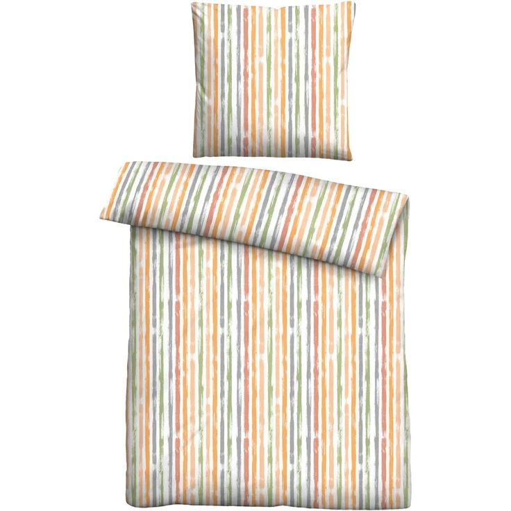 Bettwäsche Seersucker Castell 100% Baumwolle 20372-530 orange 155x220 – Bild 2
