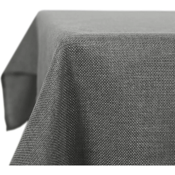 Deconovo Tischdecke Abwaschbar Leinenoptik Lotuseffekt Tischwäsche Wasserabweisend Tischtuch 240x150 cm Grau