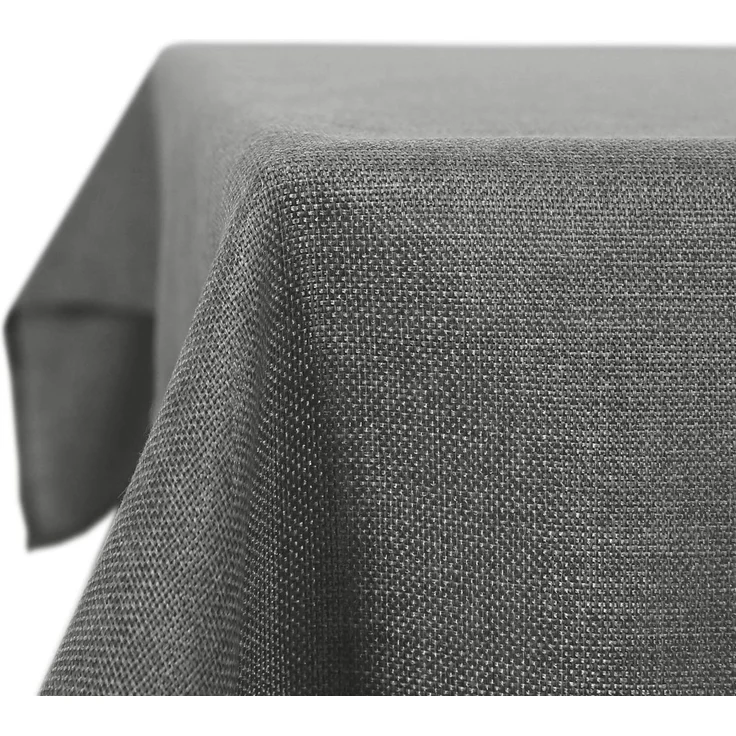 Deconovo Tischdecke Abwaschbar Leinenoptik Lotuseffekt Tischwäsche Wasserabweisend Tischtuch 240x150 cm Grau
