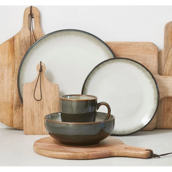 Mica Tranchierbrett Duko Mangoholz rund H 1 x B 35 x T 28 cm braun – Bild 6