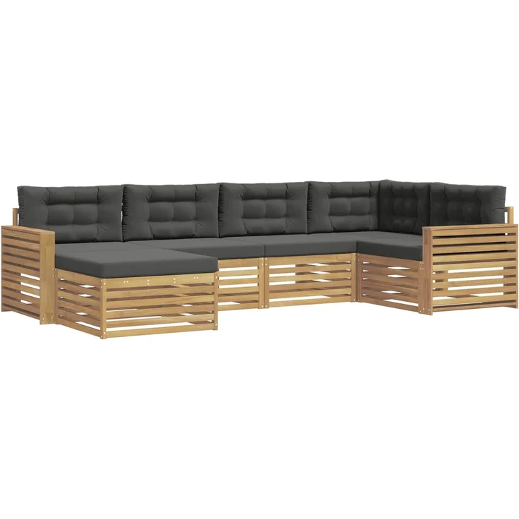 vidaXL Outdoor-Sofagarnitur 6 stk. 6-Sitzer Weiß und Anthrazit 3390772 – Bild 2