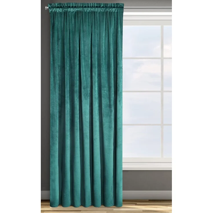 Samtvorhang Velours Vorhänge zum Wohnzimmer Prachtvoll Elegant dunkeltürkis 135x300 cm Kräuselband