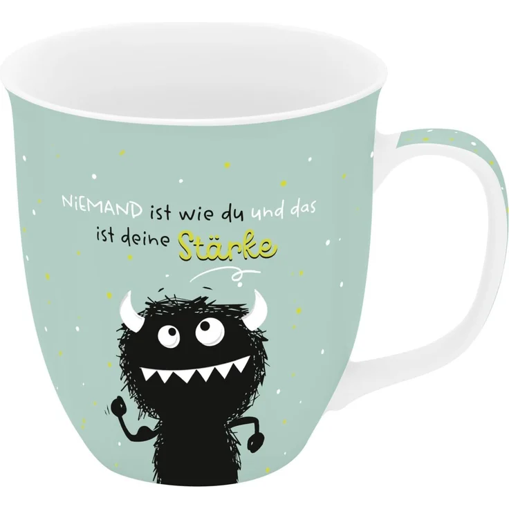 H:PPY life Tasse Grande Monster Stark | Kaffeetasse, Porzellan, 40 cl | Becher mit Spruch, lustiges Geschenk | 74736