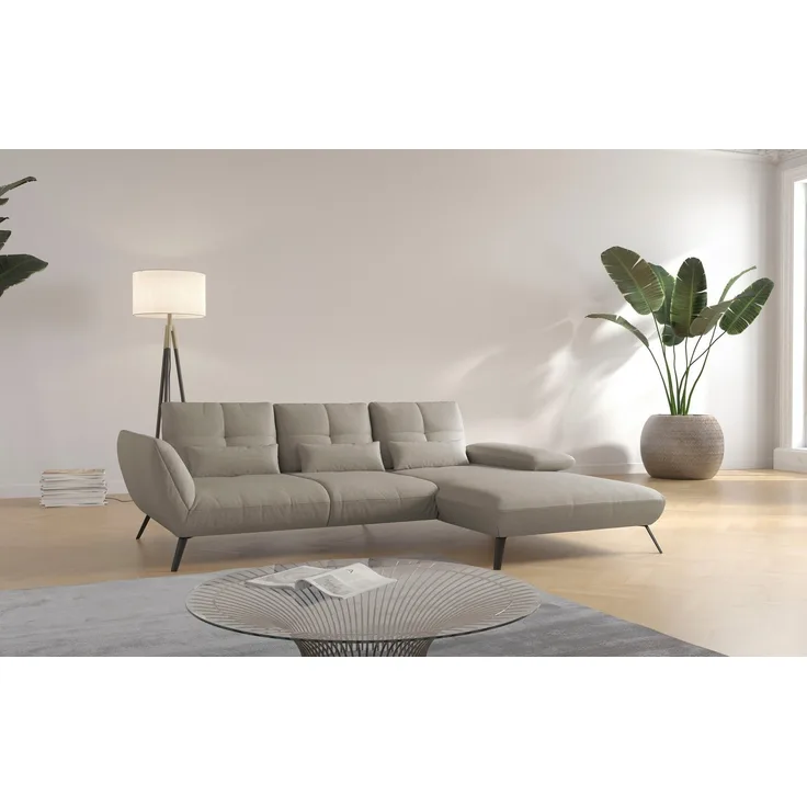 Places of Style Ecksofa Mikado L-Form, inkl. Sitztiefenverstellung und Armteilverstellung