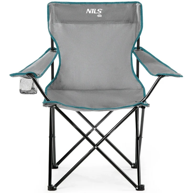 NILS Faltbarer Campingstuhl Anglerstuhl Stabiler Outdoor-Stuhl mit Tragetasche Grau – Bild 1
