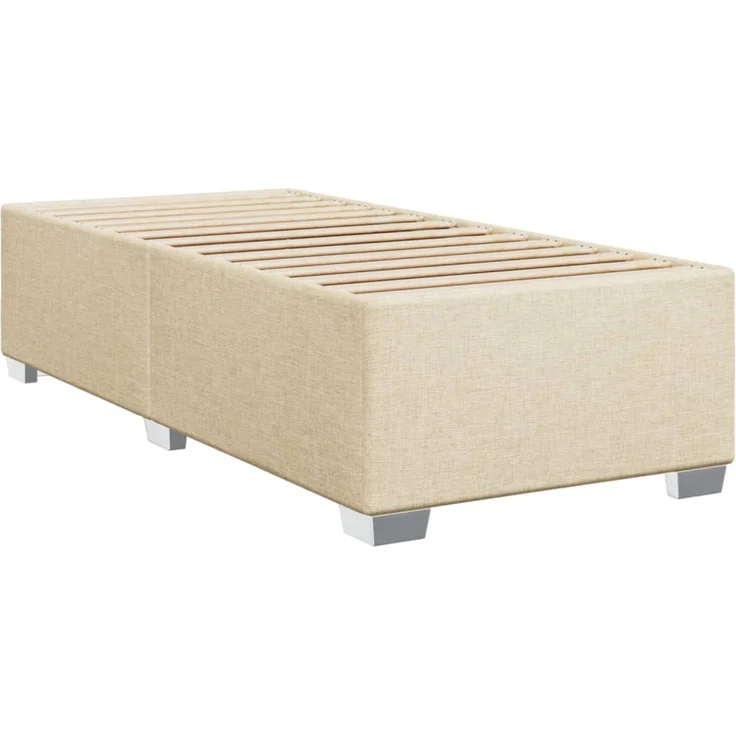 vidaXL Bettgestell ohne Matratze Creme 90x190 cm Stoff 3284441 – Bild 2