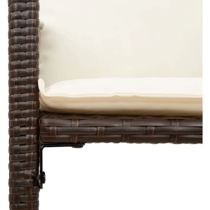 vidaXL Garten-Barhocker mit Kissen 2 Stk. Braun Poly Rattan 368706 – Bild 7