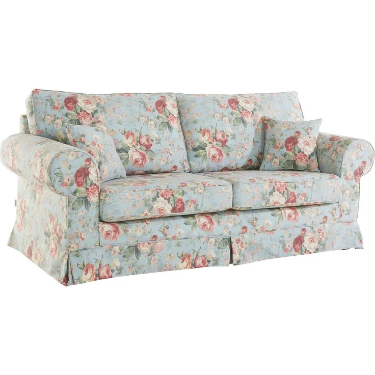 Home affaire 3-Sitzer Shadmoor, Hussenoptik, in uni oder mit Blumendruck – Bild 2