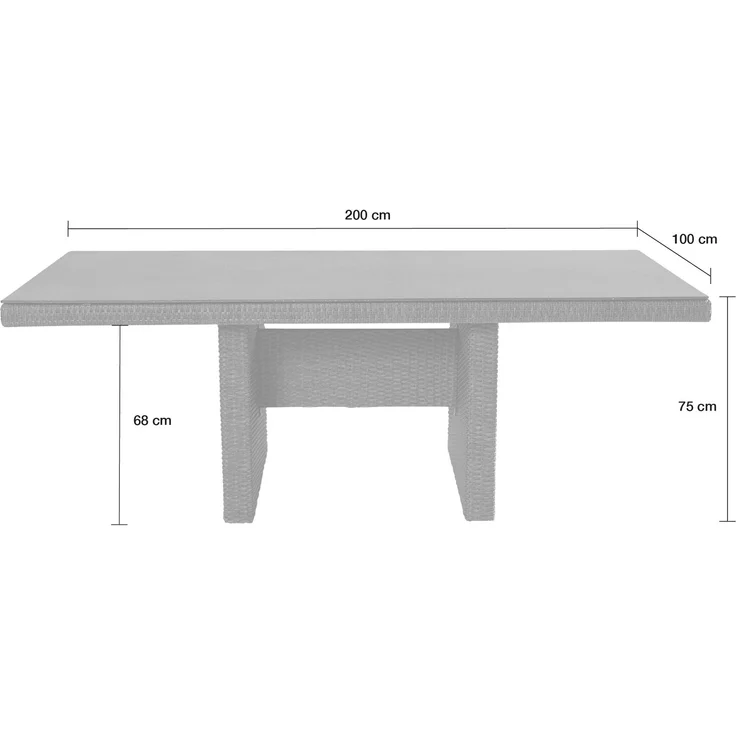 LC Garden »Barcelona« Gartentisch 200x100 cm grau-mix Wangentisch Glaskeramik-Tischplatte – Bild 3