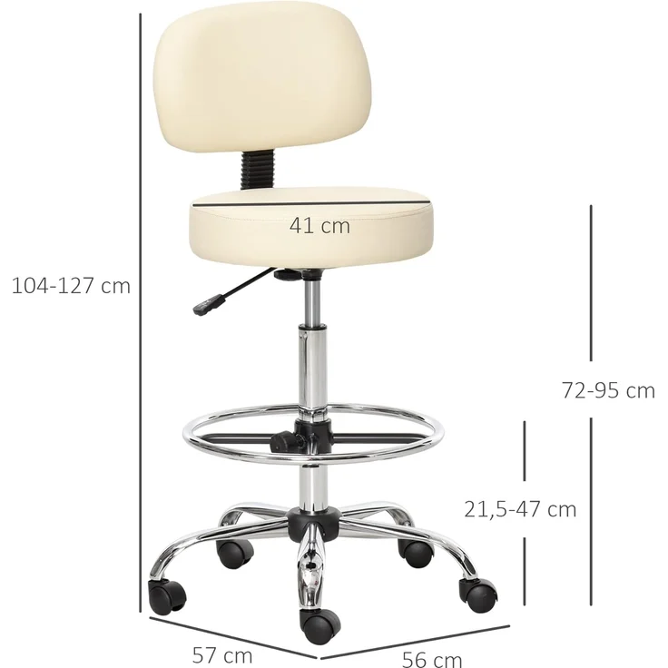HOMCOM Barhocker Barhocker Modernes Design, 360°-Drehrollen – Bild 3