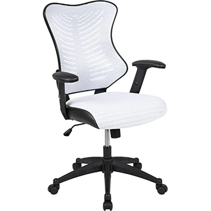 Flash Furniture High Back Designer White Mesh Executive Swivel Ergonomic Office Chair with Adjustable Arms, 25.75"W x 25"D x 39" - 42.75"H – Bild 1