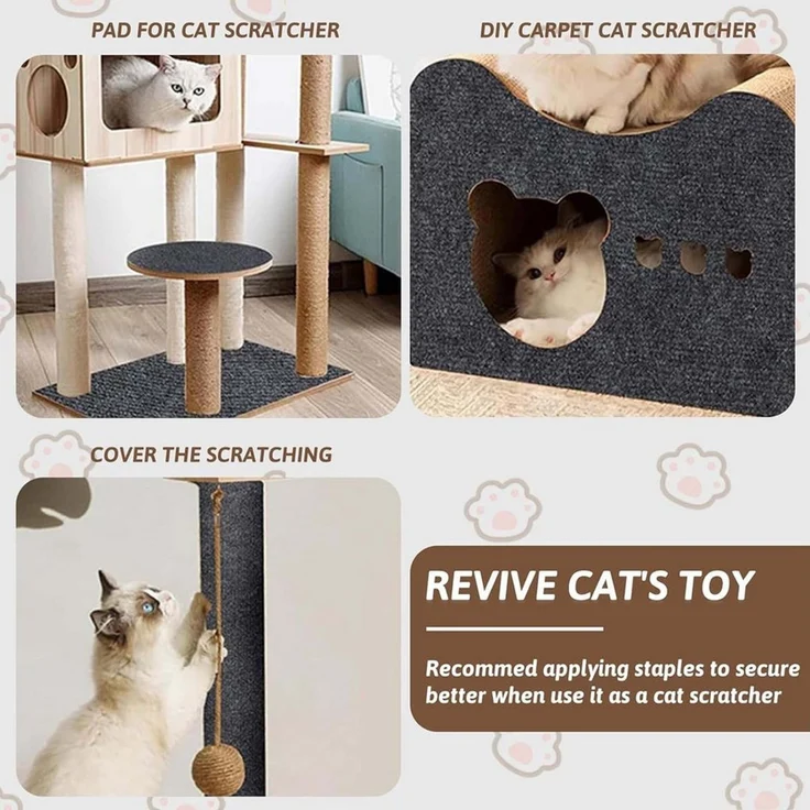 Coonoor Kratzmatte Katze Wand Selbstklebend Kratzschutz Sofa Katze, Kratzteppich Ecke DIY – Bild 4