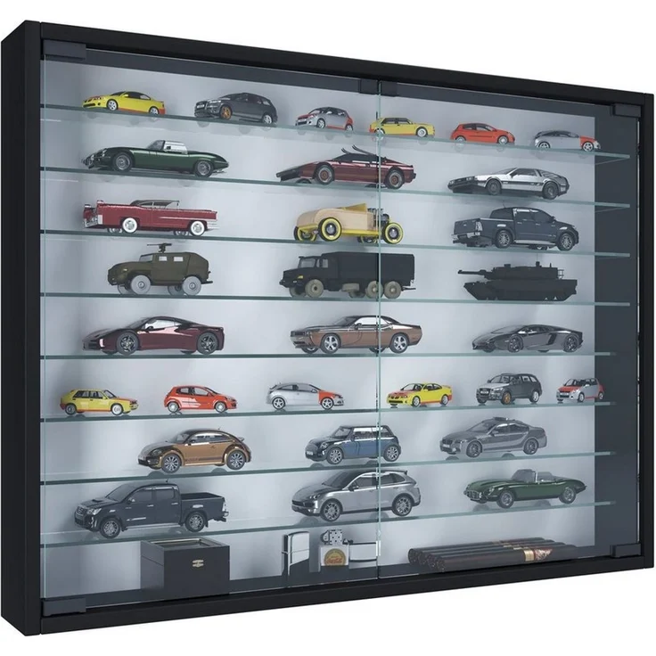 VCM Wandvitrine Mandosa 918631 Schwarz H. 60 x B. 80 x T. 10 cm – Bild 2