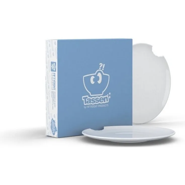 Kleine Teller mit Biss Porzellan weiß 2er Set Fiftyeight Products