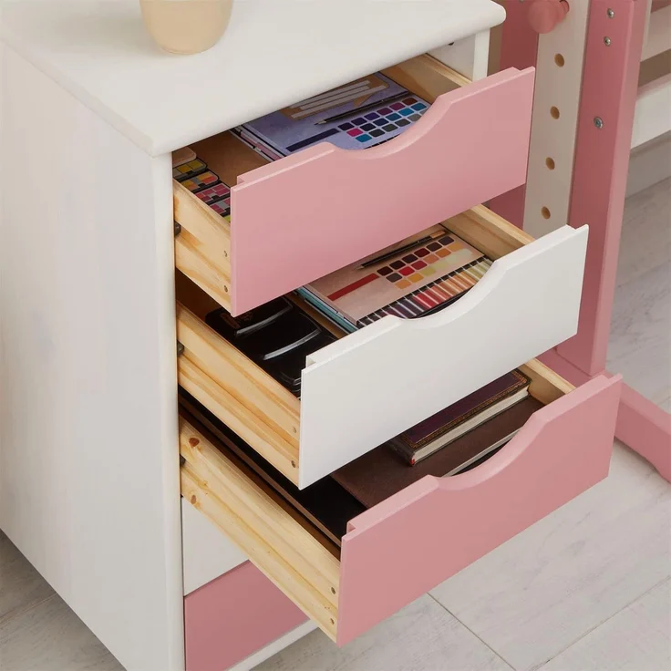 IDIMEX Rollcontainer LAGOS, Rollcontainer Kiefer Bürocontainer Rollwagen Container 5 Schubladen – Bild 7