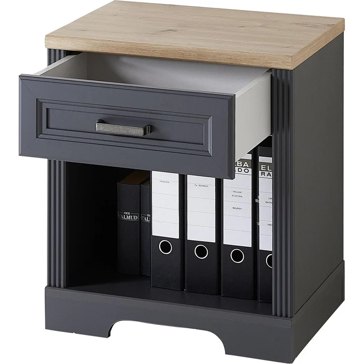 Rollcontainer JASMIN 1 Schubkasten Graphit Artisan Eiche Nachbildung – Bild 2