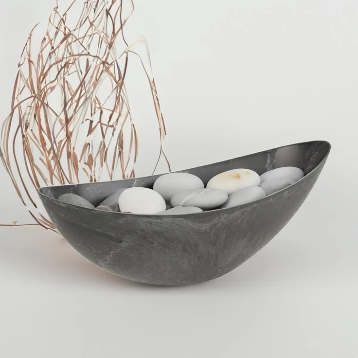 matches21 HOME & HOBBY Blumentopf Große Pflanzschale oval 66 cm für draussen Dekoschale schwarz (1 St), Blumen-Schale als wetterfeste Friedhof-Schale Grab-Schmuck Grabschale – Bild 4