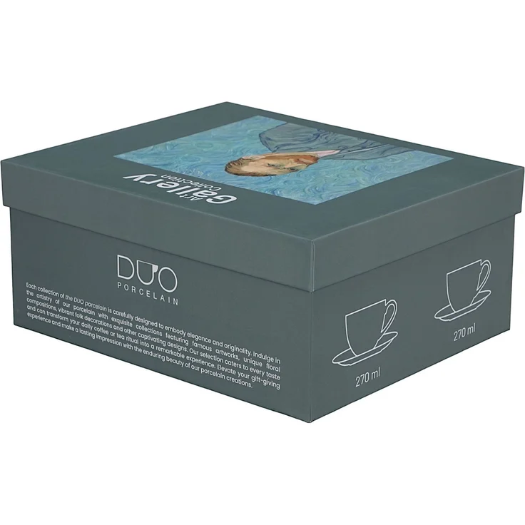 DUO ART GALLERY 2er-Set Tasse mit Untertasse PORTRAIT OF Van Gogh, New Bone China Porzellan – Bild 7