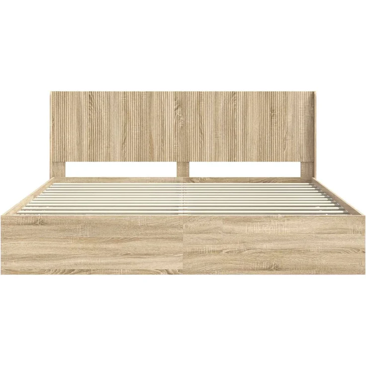 vidaXL Bettgestell mit Stauraum und Kopfteil Sonoma-Eiche 200 x 200 cm 3413919 – Bild 6