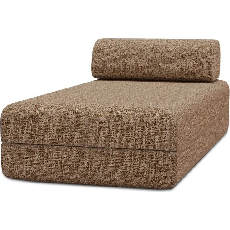 Cabrio-Chaiselongue aus braunem Tweed
