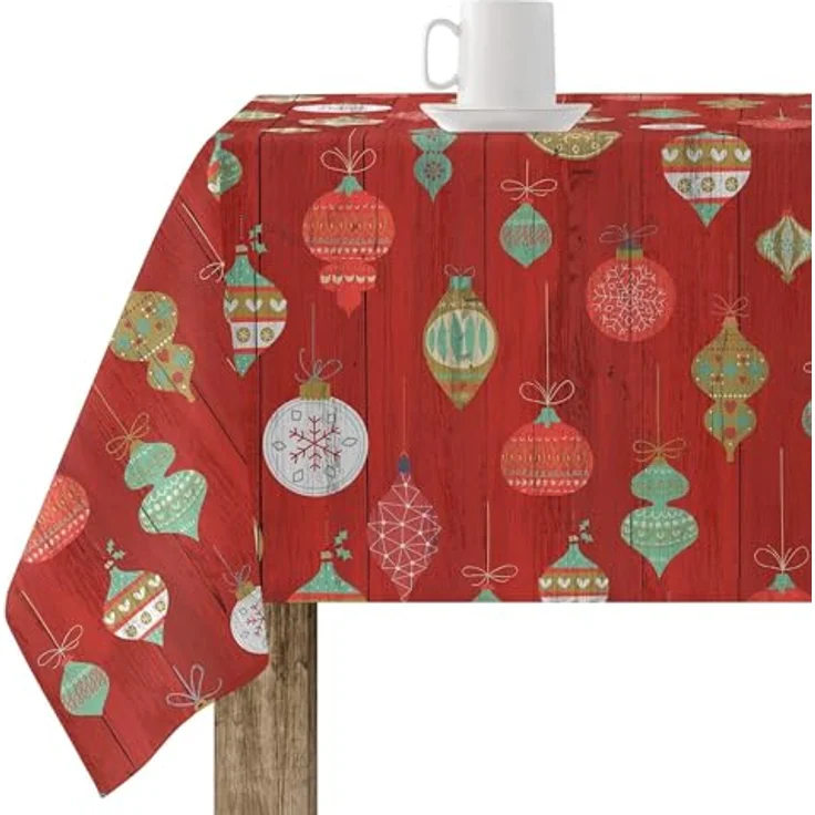 BELUM | Weihnachtstischdecke | Anti-Fleck-Tischdecke | Rechteckig Harz | Tischdecke (laminiert) | Tischdecke | Tischdecke | Heimtisch (250x140 cm) – Bild 1