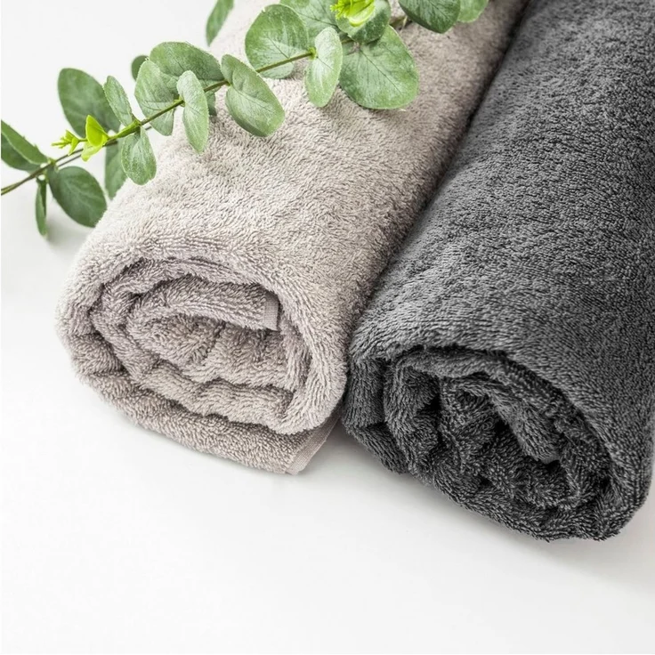 leevitex® Saunatuch Frottee XXL, (2-St), 80 x 200 cm, extra groß & saugfähig, Anthrazit/Grau – Bild 3