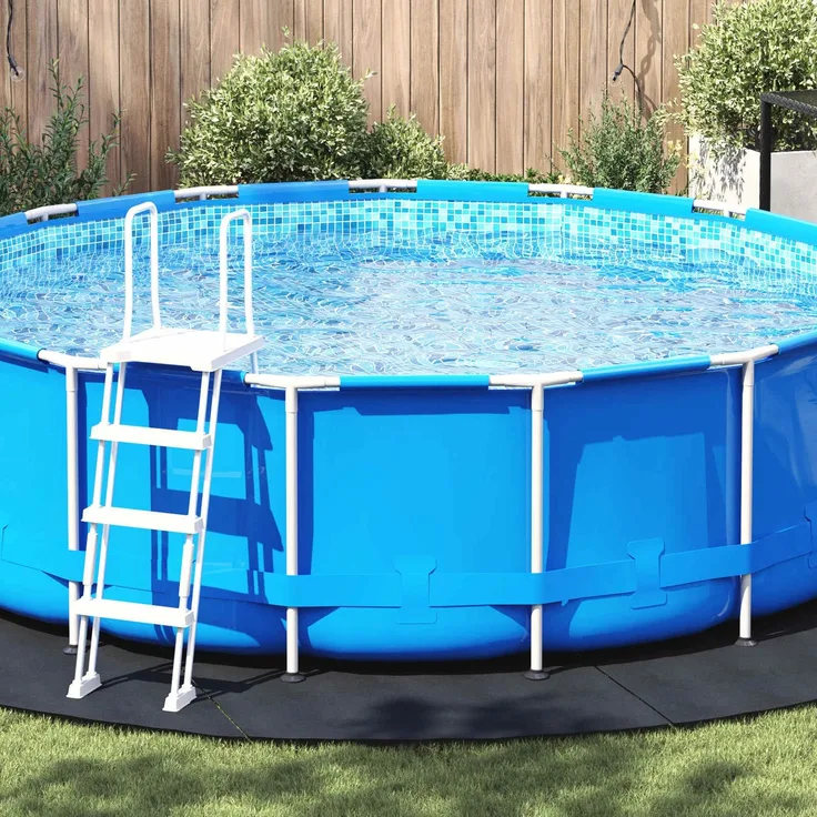 vidaXL Bodenfolie für Pools Ø 458 cm (1 mm) Rund Vliesstoff Schwarz 42009108