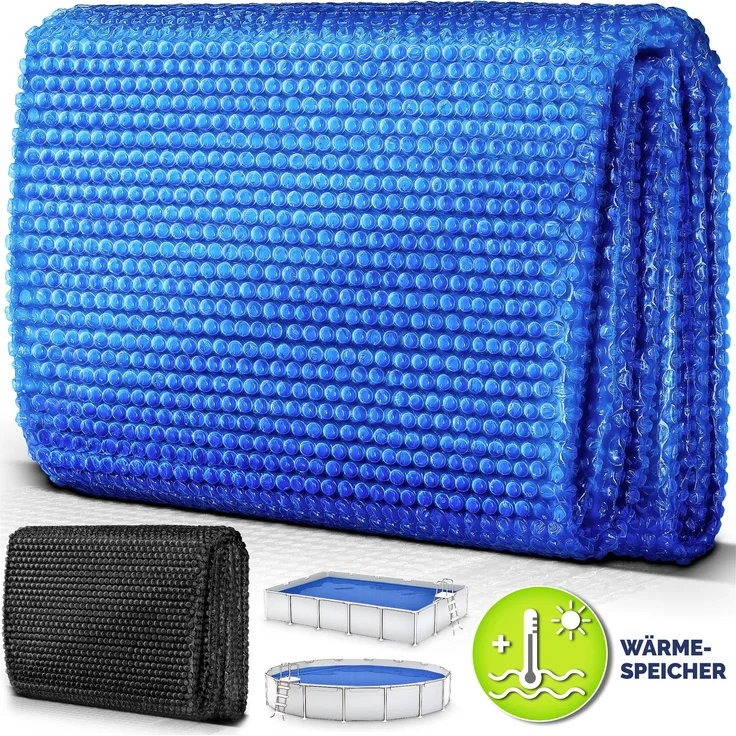 tillvex Pool Solarfolie Rechteckig 450x220 cm - Schwarz Solarplane Solarheizung Solarabdeckplane Poolheizung Wärmeplane