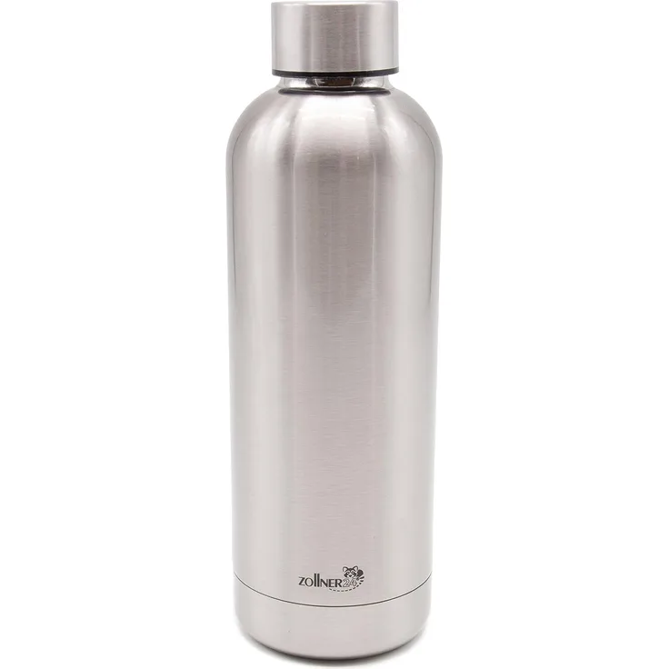 ZOLLNER Thermosflasche aus Edelstahl, 500 ml, silber, mit Schraubverschluß