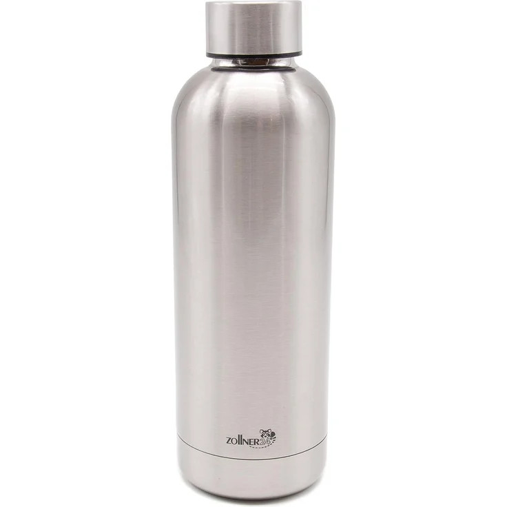 ZOLLNER Thermosflasche aus Edelstahl, 500 ml, silber, mit Schraubverschluß – Bild 1