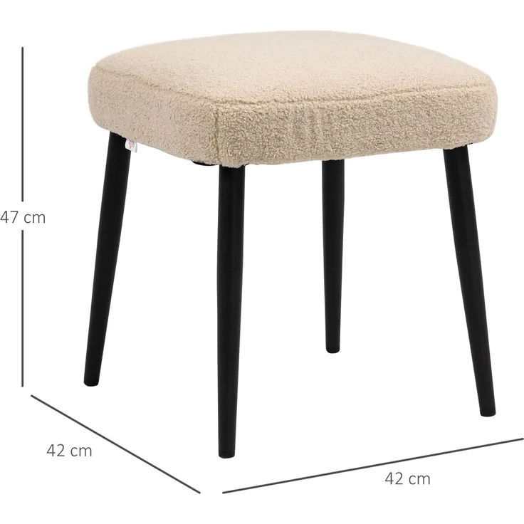 DESVIAE Hocker mit Polsterung 42x47x42 cm Polyester Beige – Bild 9