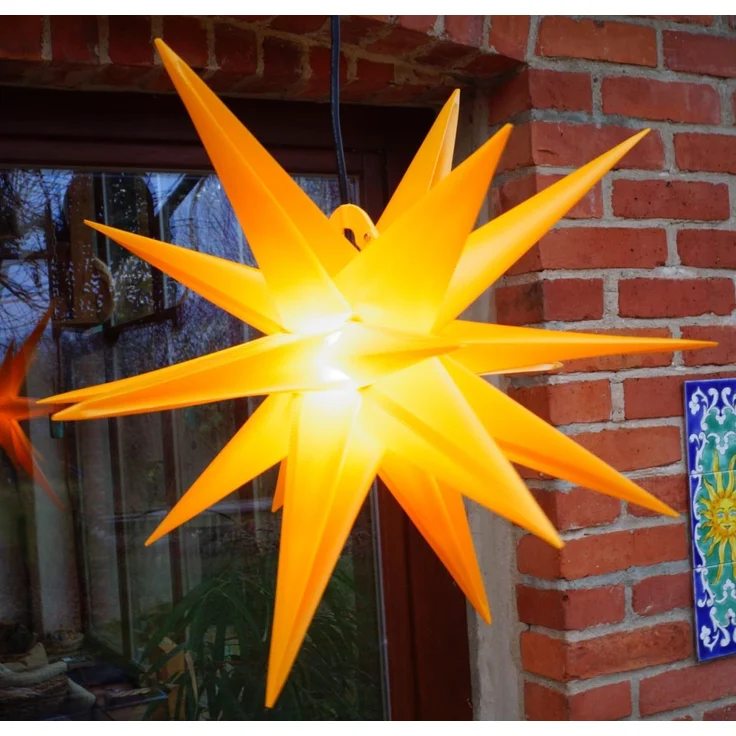 Guru-Shop LED-Stern für außen 3D Batterie Außenstern Kaspar, Weihnachtsstern,., Leuchtmittel inklusive