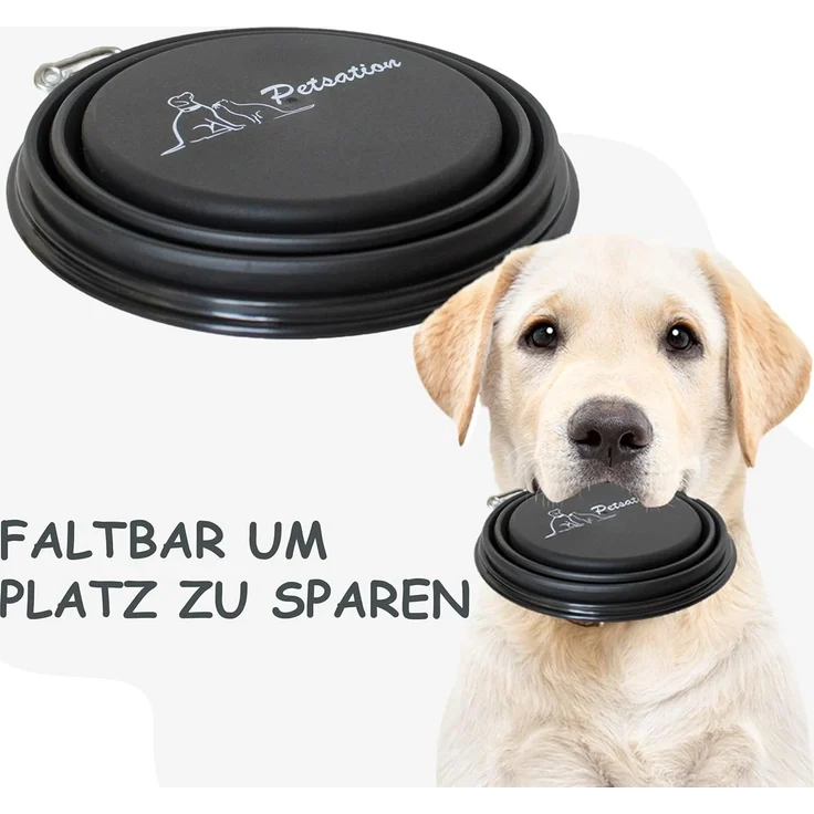 PETSATION Hundenapf faltbar 2000 ml, Silikon schwarz – Bild 3